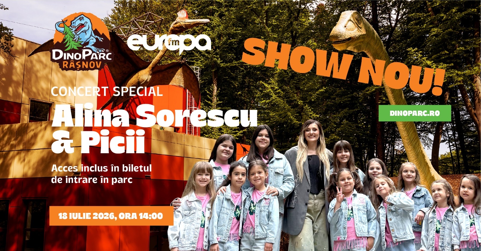 SHOW NOU: Alina Sorescu & Picii vin iar la Dino Parc Râșnov!
